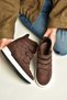 V367856002 Brown Suede Hidden Heel Velcro Sport Boots - 2