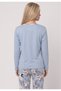 Women's Long-Sleeved Pajama Set, Blue - 4