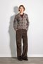 Relaxed Fit Unlined Plaid Jacket - Brown - 2