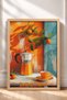 Buongiorno Written Moka Coffee Pot and Cup Framed Painting Italy Poster Wall Decor Itp060 - 3