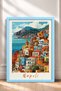 Naples Bay and Colorful Houses Framed Painting Italy Poster Living Room Kitchen Wall Decor Itp062 - 3
