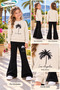 Winter, Spring, and Autumn Girls' Black Spanish Flared Bottoms and Beige Sweat Top - 2