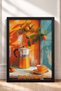 Buongiorno Written Moka Coffee Pot and Cup Framed Painting Italy Poster Wall Decor Itp060 - 3