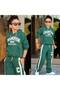 Boy's Hooded Sweatshirt with 3 Strands of Yarn and Striped Sweatpants, Loose Fit - 2
