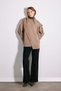 Shawl Detailed Knitwear Jacket - Mink - 2