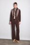 Suede Flare Leg Pants - Brown - 7