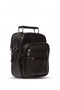 Men's Black Steel Case Genuine Leather Hand and Shoulder Bag Medium Size with Adjustable Strap - 4