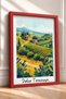 Dolce Toscana Written Tuscany with Bridges and Cypresses Framed Painting Italy Poster Wall Decor Itp073 - 2