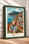 Naples Bay and Colorful Houses Framed Painting Italy Poster Living Room Kitchen Wall Decor Itp062 - 2