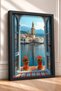 Bell Tower through Tile Window with Shutters Framed Painting Italy Poster Living Room Kitchen Wall Decor Itp068 - 2