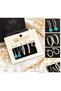 3 Pairs Silver Grey Earrings Set Evil Eye Beaded Pendant Dangle Hoop Earrings - 2