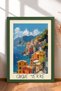 Colorful Houses on the Coast of Cinque Terre Framed Painting Italy Poster Living Room Kitchen Wall Decor Itp083