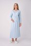 Maternity Nightgown and Dressing Gown Set of 2 Lace V-Neck Buttoned Breastfeeding Combed Cotton - 5