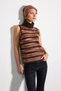 Dreamer Collection Turtleneck Striped Knitwear Blouse - Brown - 5