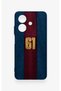 Oppo A3 Compatible Burgundy and Blue Patterned Silicone Case. - 2