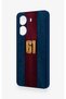 Burgundy and Blue Patterned Silicone Case Compatible with Poco X7 Pro. - 4