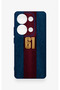 Redmi Note 13 Pro 4g Compatible Burgundy and Blue Patterned Silicone Case. - 2