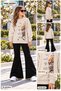 Winter, Spring, and Autumn Girls' Black Spanish Flared Bottoms and Beige Sweat Top - 2