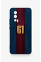 Silicone Case with Burgundy and Blue Pattern, Compatible with Poco F5 Pro. - 2