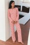 Women's Stylish and Flexible Red Pajama Set. - 2