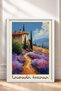 Tuscany Lavender Fields and Service Trees Framed Painting, Italy Poster, Wall Decor, Itp107. - 3