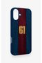 iPhone 16 Plus Compatible Burgundy and Blue Patterned Silicone Case. - 3