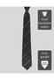 Gray Striped Black Silk Classic Tie – 8 cm Wide. - 4