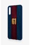 Samsung A70 Compatible Burgundy and Blue Patterned Silicone Case. - 4