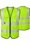 High Visibility Reflective Safety Vest, Breathable Work Vest with Zipper Closure, 360° Reflective Strips, Multi Functional pockets, Lightweight 100% Polyester, Multiple Sizes
