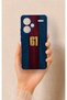 غطاء سيليكون بتصميم مخطط باللونين الأحمر والأزرق، متوافق مع هاتف Redmi Note 13 Pro Plus.
