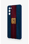 Samsung S20 Fe Compatible Burgundy and Blue Patterned Silicone Case. - 4