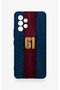 Samsung A53 Compatible Burgundy and Blue Patterned Silicone Case. - 2
