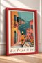 Woman with Yellow Scooter and Port View Framed Painting Italy Poster Wall Decor Itp097 - 2