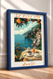 La Dolce Vita Amalfi, Balcony with a View, Framed Painting, Italy Poster, Wall Decor, Itp115. - 2