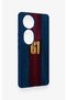 Vivo V40 Compatible Burgundy Blue Patterned Silicone Case. - 3