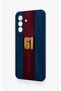 Samsung A17 Compatible Burgundy and Blue Patterned Silicone Case. - 4