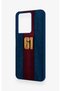 Vivo Y35 Compatible Burgundy Blue Patterned Silicone Case - 4