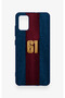 Samsung A51 Compatible Burgundy Blue Patterned Silicone Case. - 2