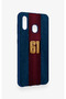 Samsung A20-A30 Compatible Burgundy and Blue Patterned Silicone Case. - 3