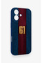 iPhone 17 Compatible Burgundy and Blue Patterned Silicone Case. - 3
