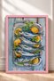 Sardines and Lemon Slices on a Tray, Framed Picture, Italy Poster, Wall Decor, Itp117. - 3