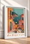 Woman with Yellow Scooter and Port View Framed Painting Italy Poster Wall Decor Itp097 - 2