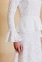 Ecru Lace Peplum Dress - 6