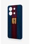 Redmi Note 13 4g Compatible Burgundy and Blue Patterned Silicone Case. - 4