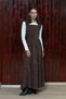 Long Bitter Coffee Velvet Gilet Dress - 2