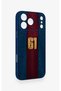 iPhone 17 Pro Max Compatible Burgundy and Blue Patterned Silicone Case. - 3
