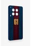 Tecno Camon 30 Compatible Burgundy Blue Patterned Silicone Case - 3