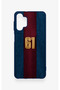 Samsung A32 Compatible Burgundy and Blue Patterned Silicone Case. - 2