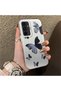 Samsung Galaxy A54 Compatible Black and Gray Butterfly Print Protective Case, with Impact Protection.