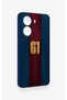 Burgundy and Blue Patterned Silicone Case Compatible with Poco X7 Pro. - 3